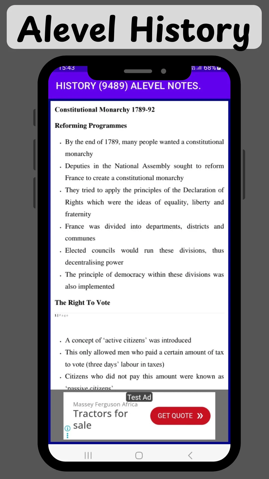 Alevel History (9489) Notes screenshot